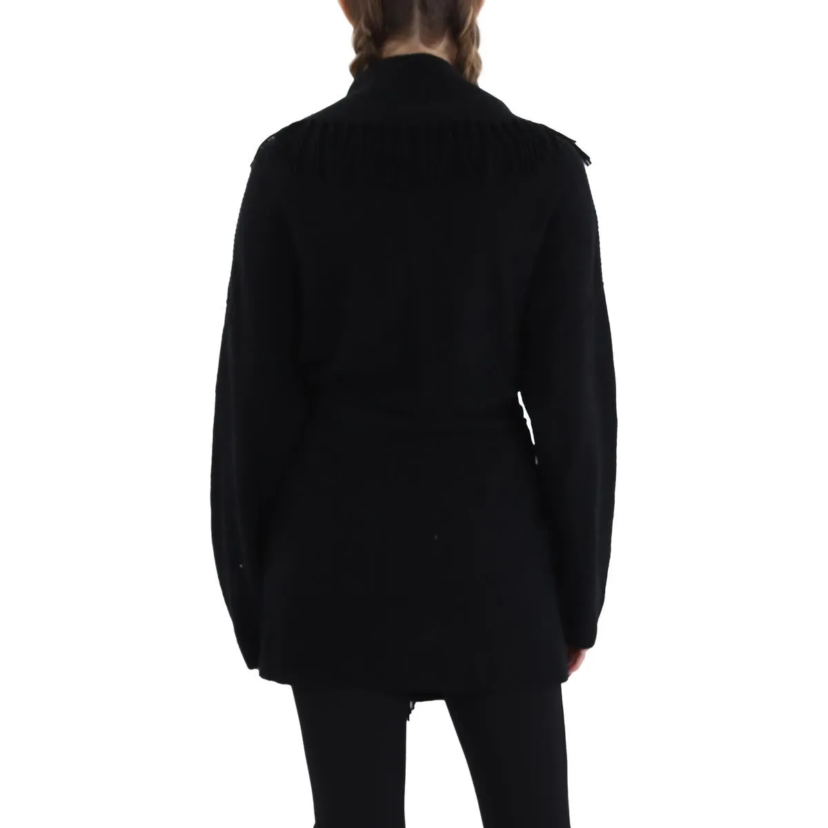 360 Cashmere Womens Wool Blend Belted Cardigan Sweater