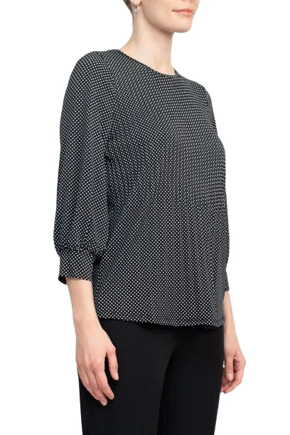 Adrianna Papell Crew Neck 3/4 Sleeves Crepe Top
