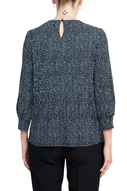 Adrianna Papell Crew Neck 3/4 Sleeves Crepe Top