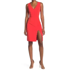 BETSEY JOHNSON Women's Scallop Trim Front Slit Mini Dress