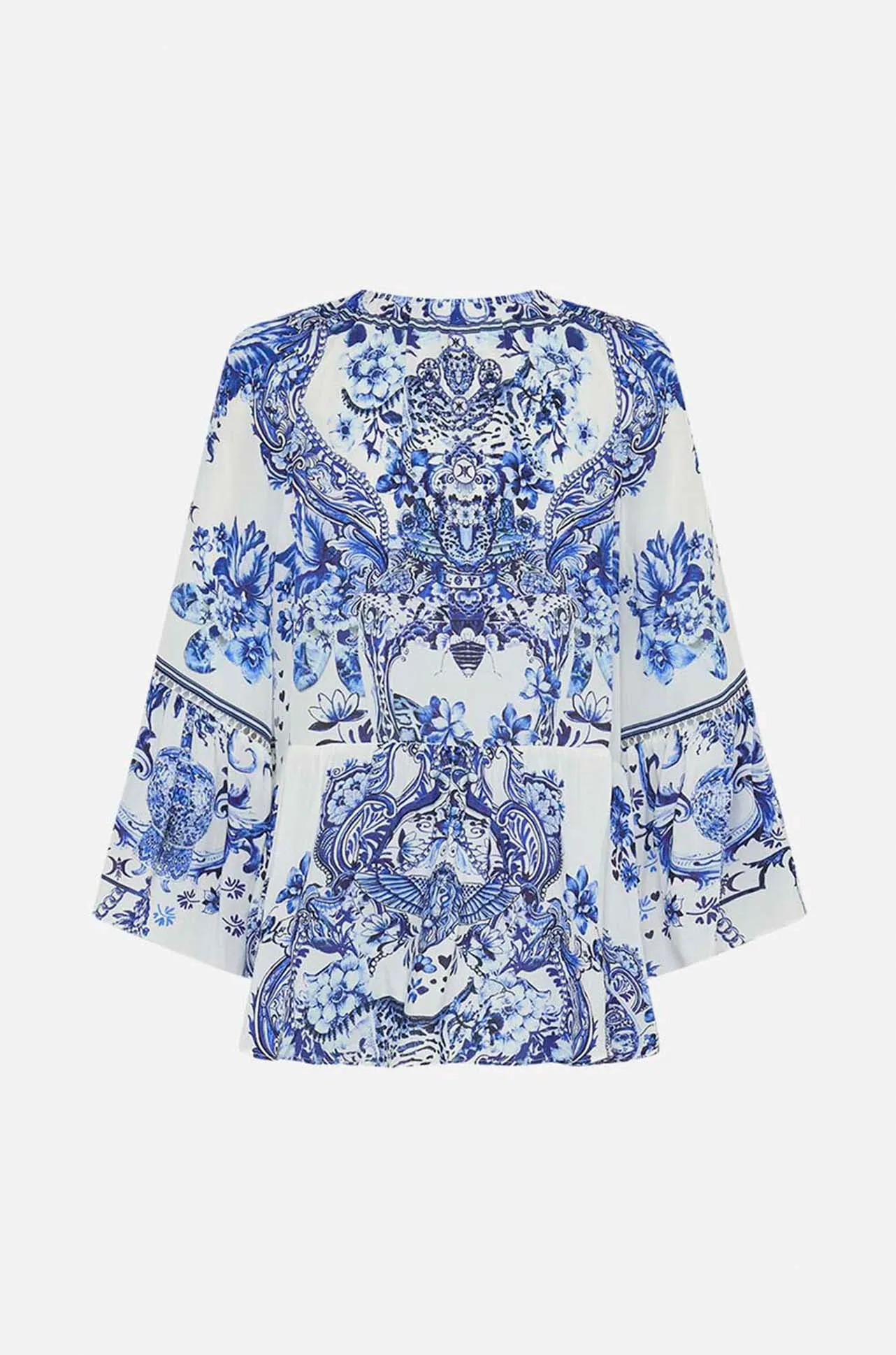 Camilla - Glaze and Graze Raglan Blouse with Sleeve Ruffle