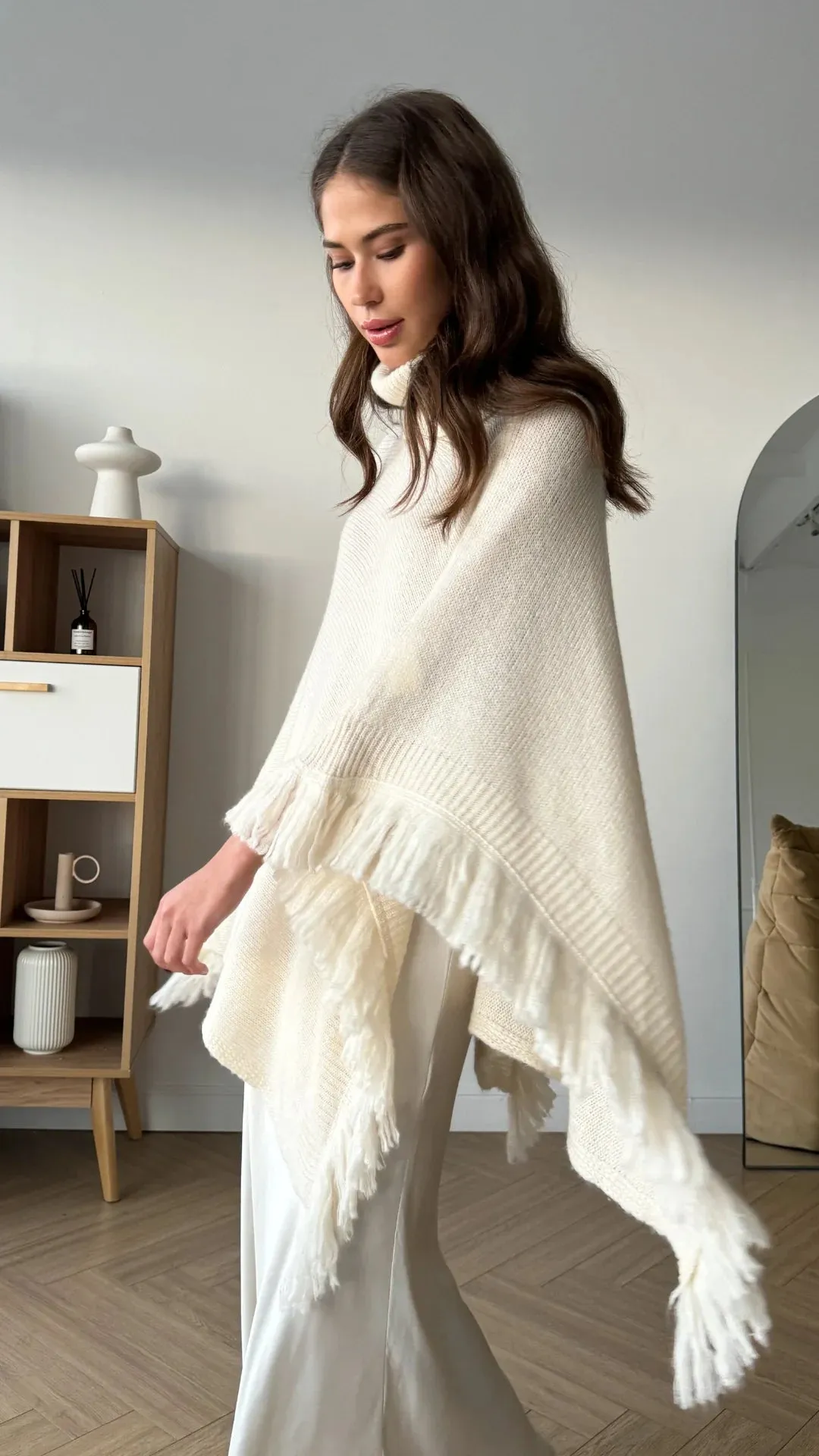 Charli Pearl Poncho in Cloud