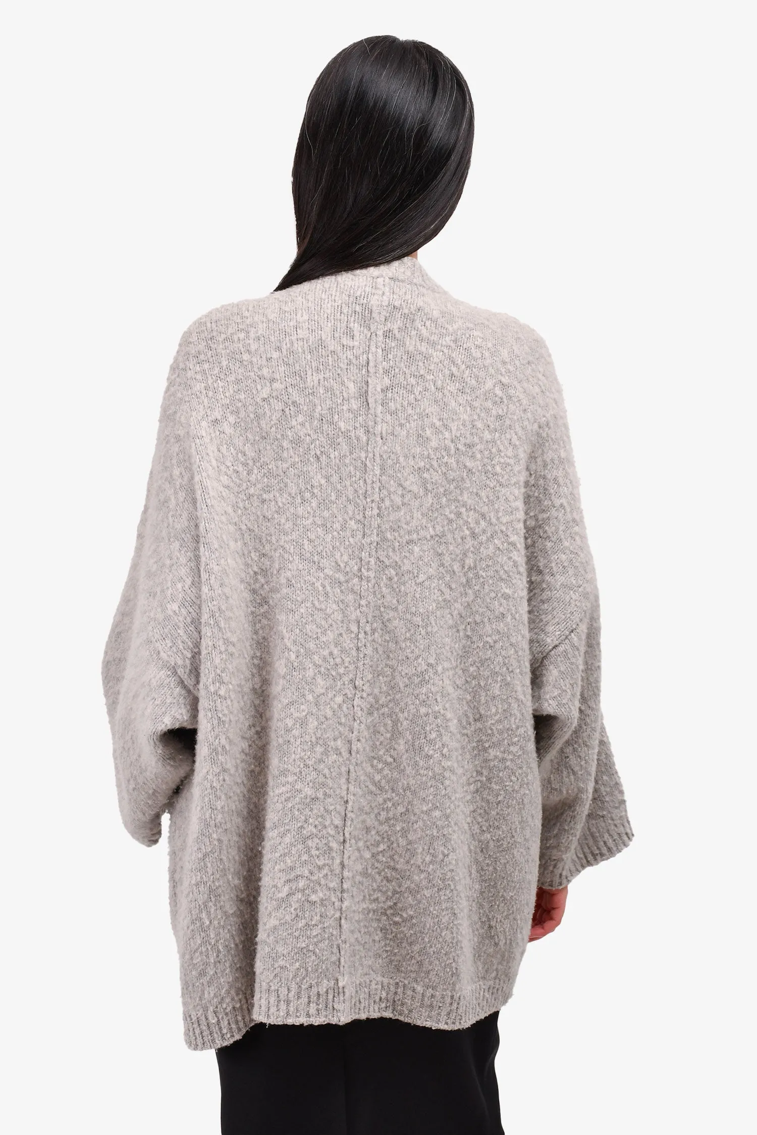 Chloe Grey Cashmere/Wool Open Cardigan Sweater Size M