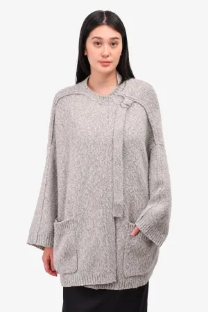 Chloe Grey Cashmere/Wool Open Cardigan Sweater Size M