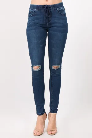 Distressed Denim Leggings