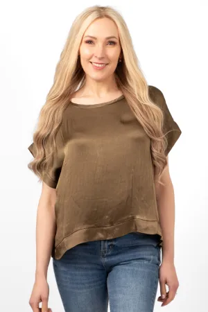 Emme Short Sleeve Box Top - Khaki
