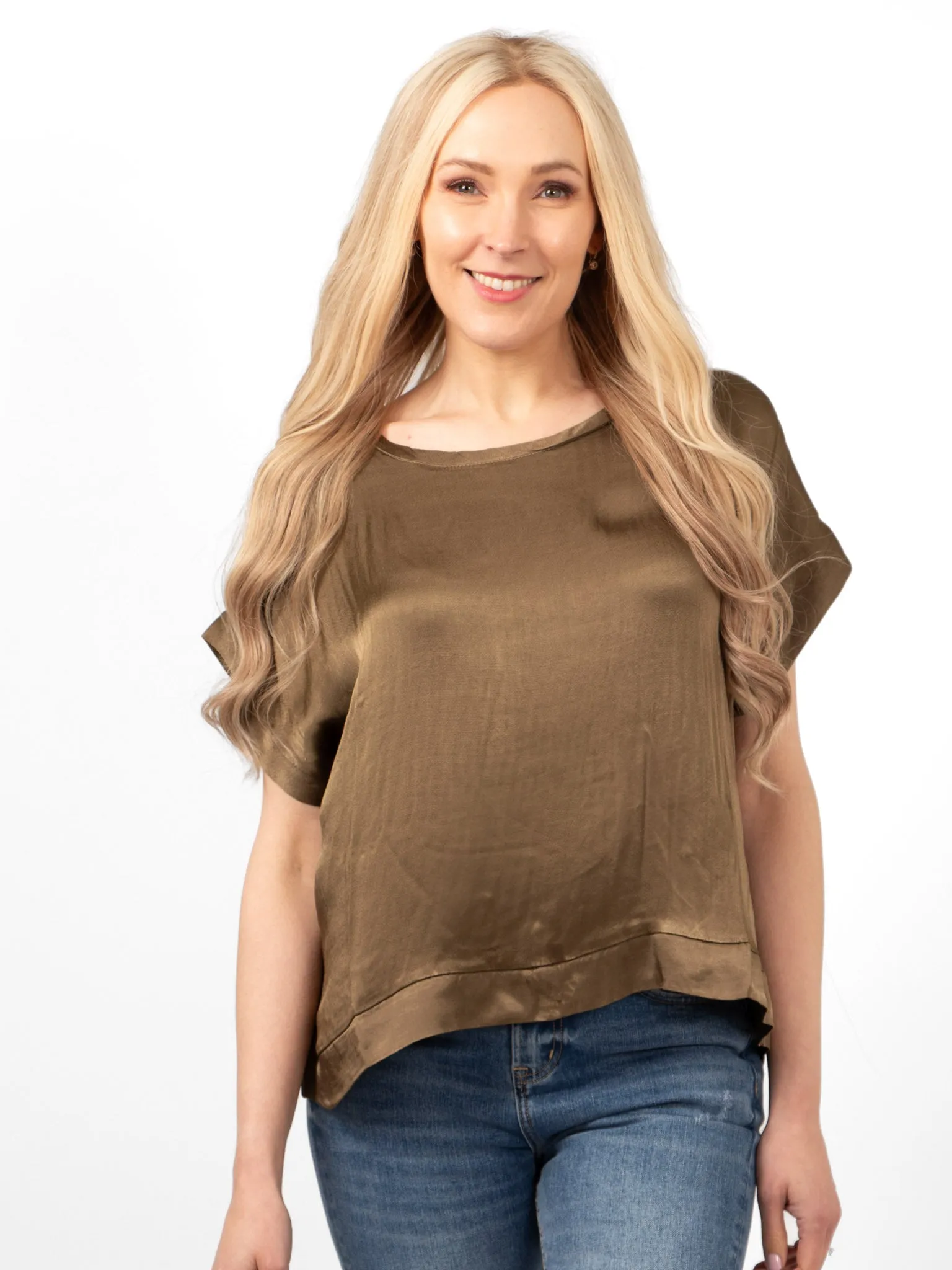 Emme Short Sleeve Box Top - Khaki