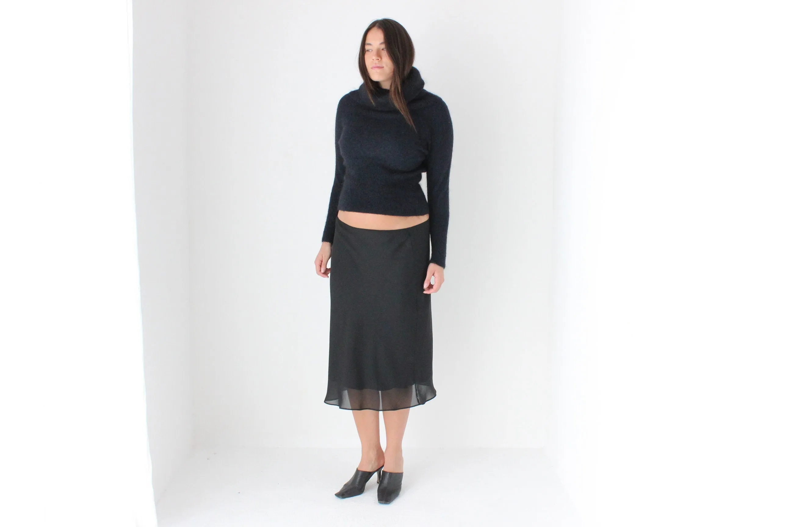 Gorgeous 90s Mohair & Wool Knit Navy Sweater