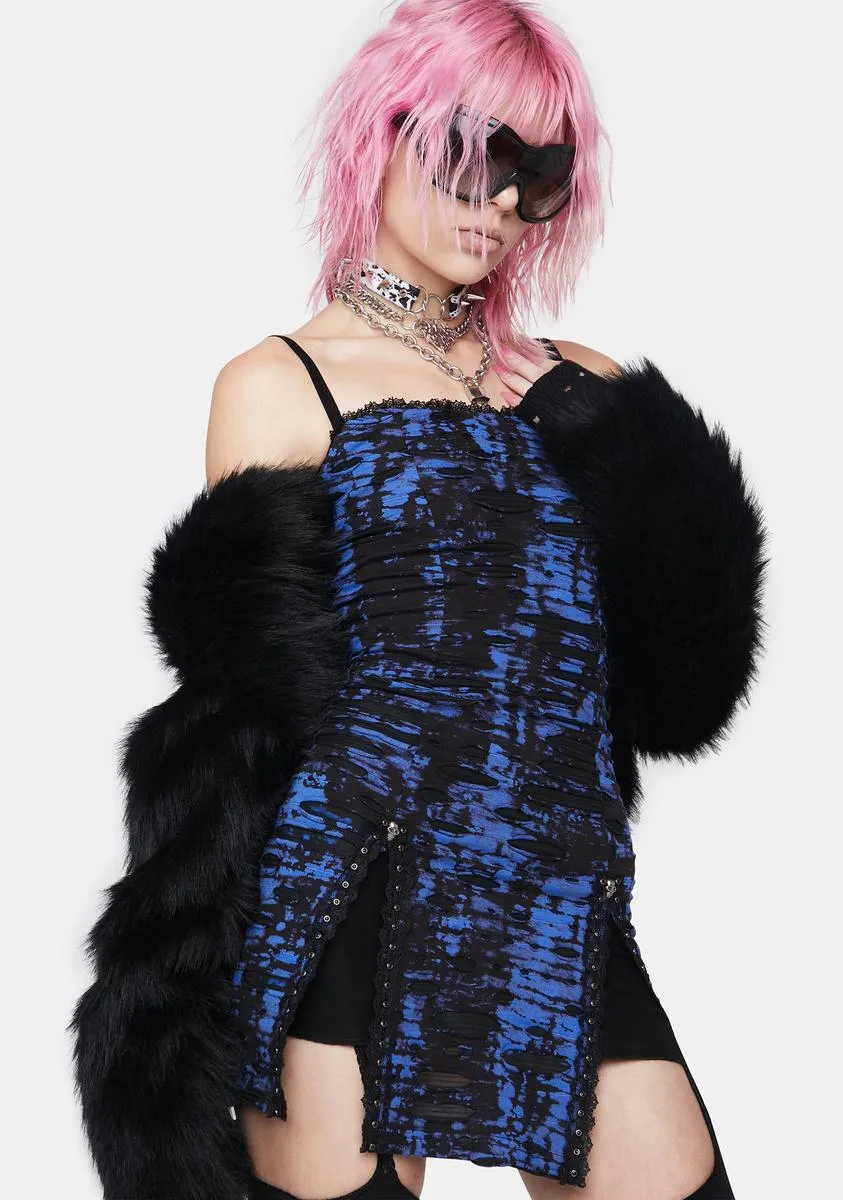 Gothic Abstract Print Mini Dress