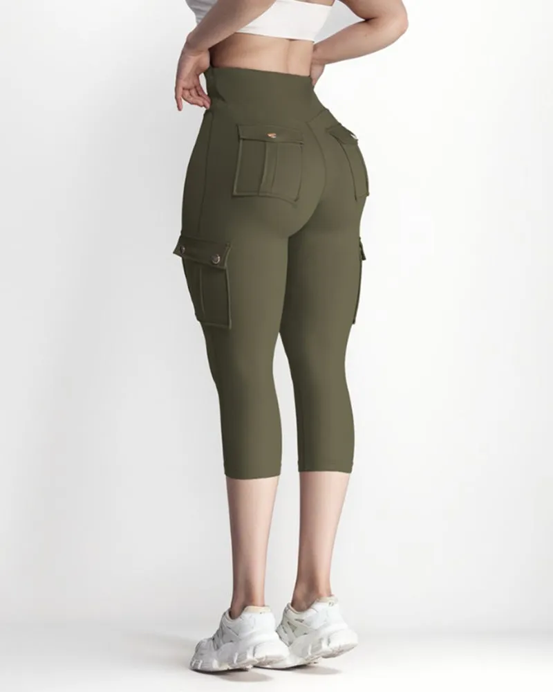 High waist pocket overalls