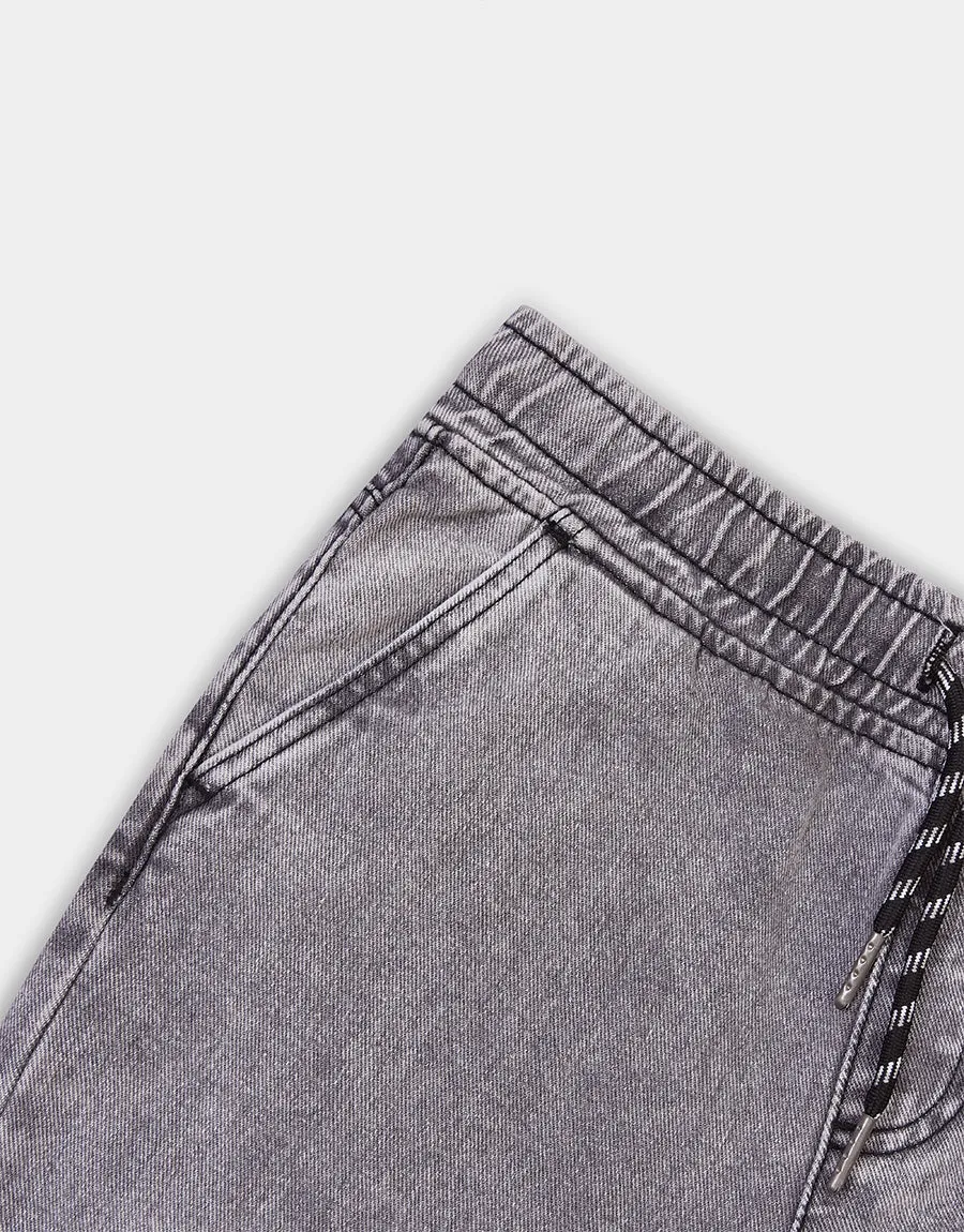 Kid's Elasticated Waistband Trouser With Draw Card -Grey