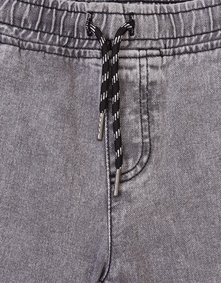 Kid's Elasticated Waistband Trouser With Draw Card -Grey