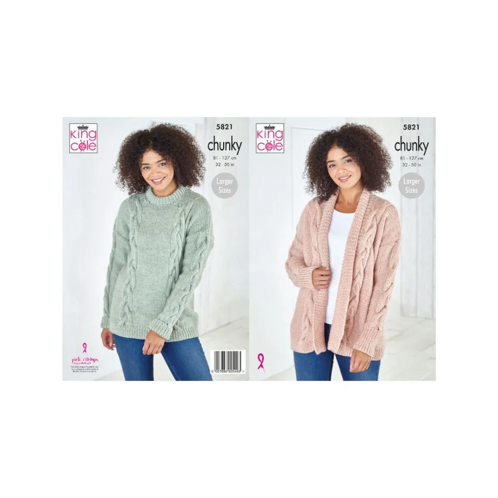 King Cole Ladies Chunky Knitting Pattern 5821