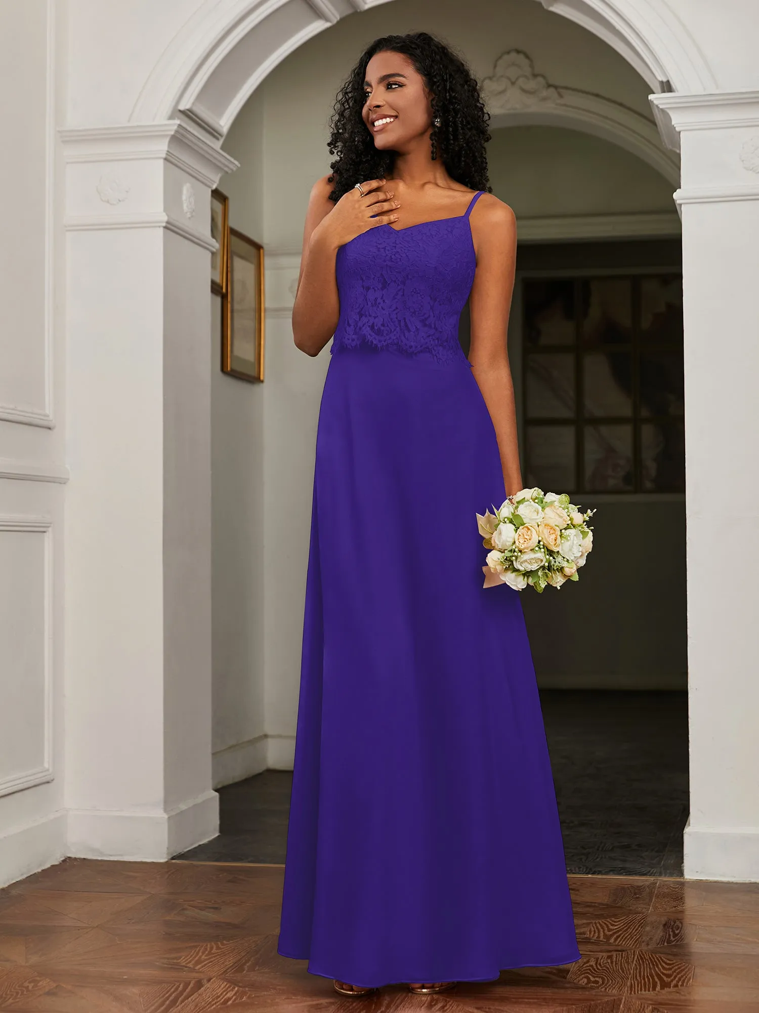 Lace Appliqued  Backless Chiffon A-Line Dress Regency Plus Size