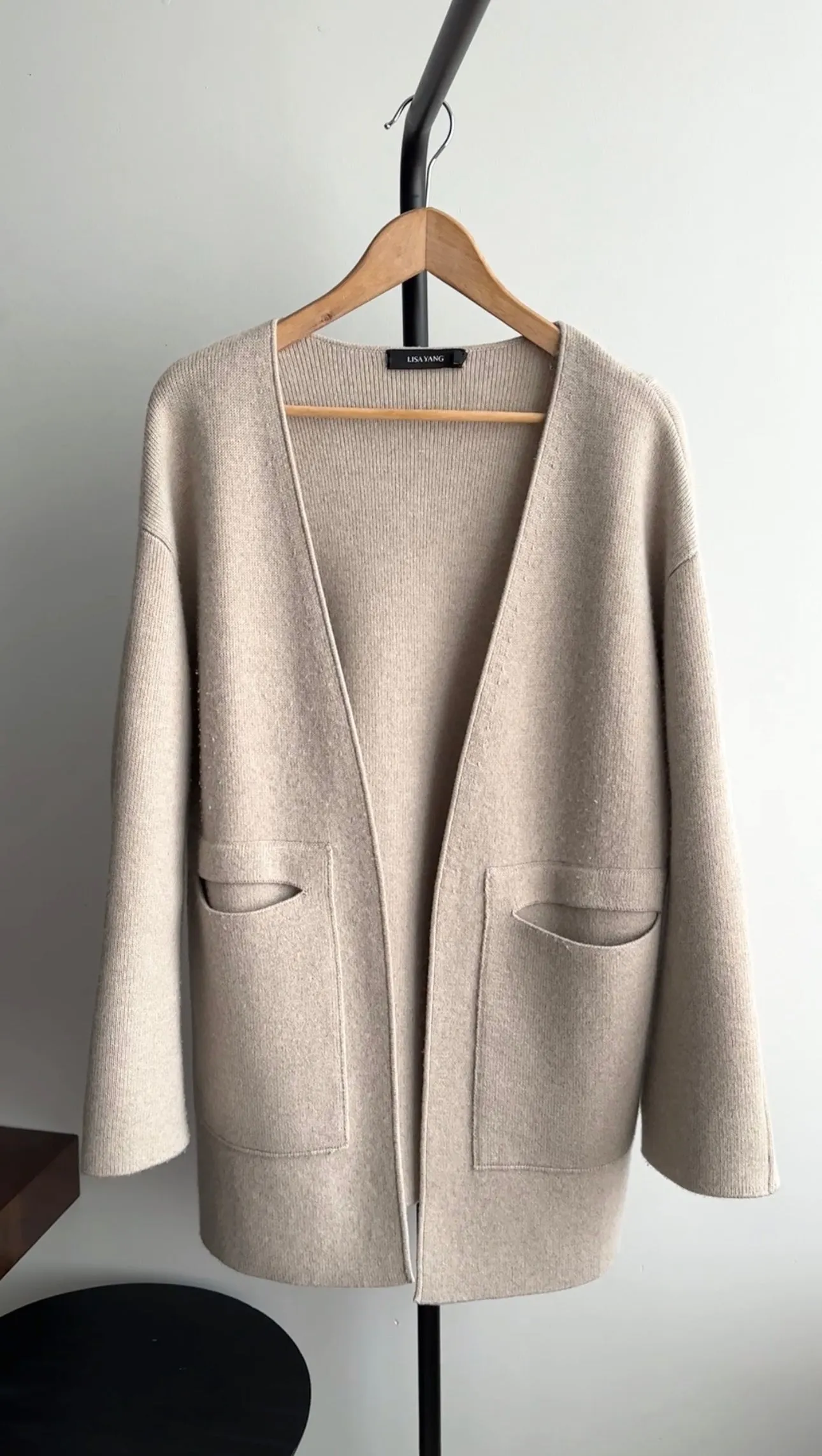 Lisa Yang Light Greige Cashmere Cardigan Sweater - S / M