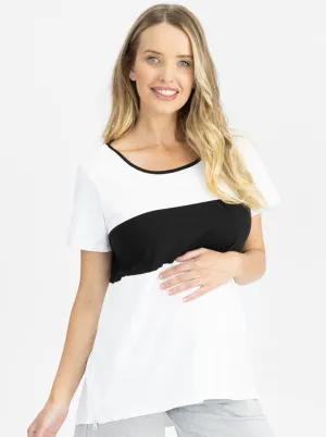 Maternity and Nursing T-Shirt in Black and White