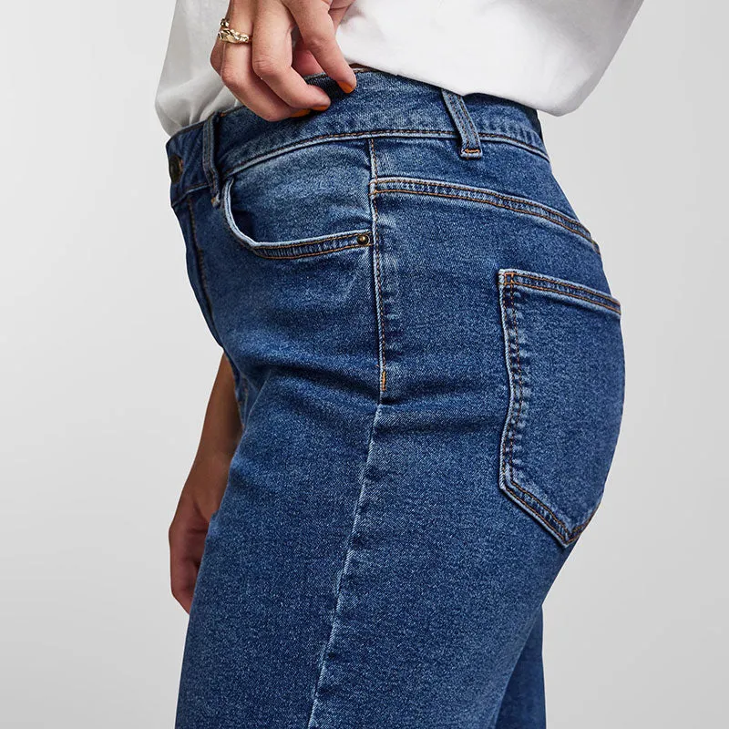 Pieces Straight Leg High Waist Jeans