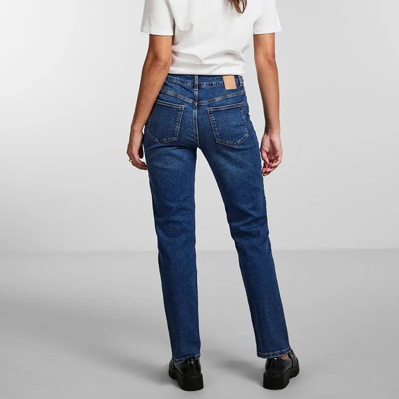 Pieces Straight Leg High Waist Jeans