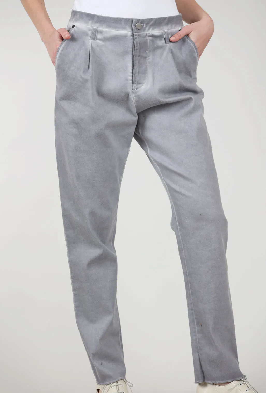 Pleat Detail Stretch Trouser, Anthracite