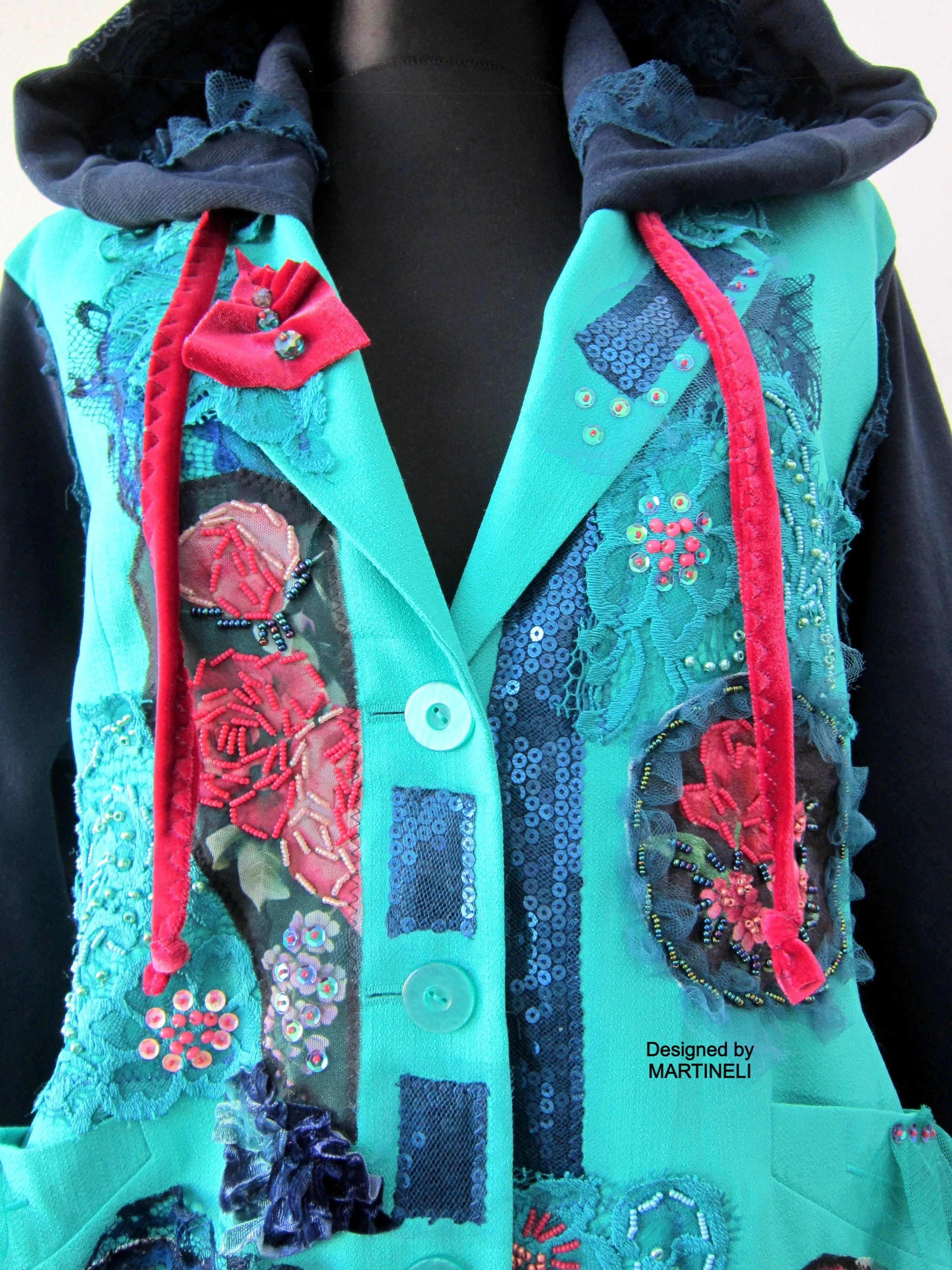 Plus Size Hooded Coat,3XL Turquoise Coat,Long Sweatshirt Coat