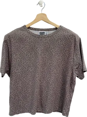 Reclaimed Vintage Grey Leopard Print T-shirt UK S