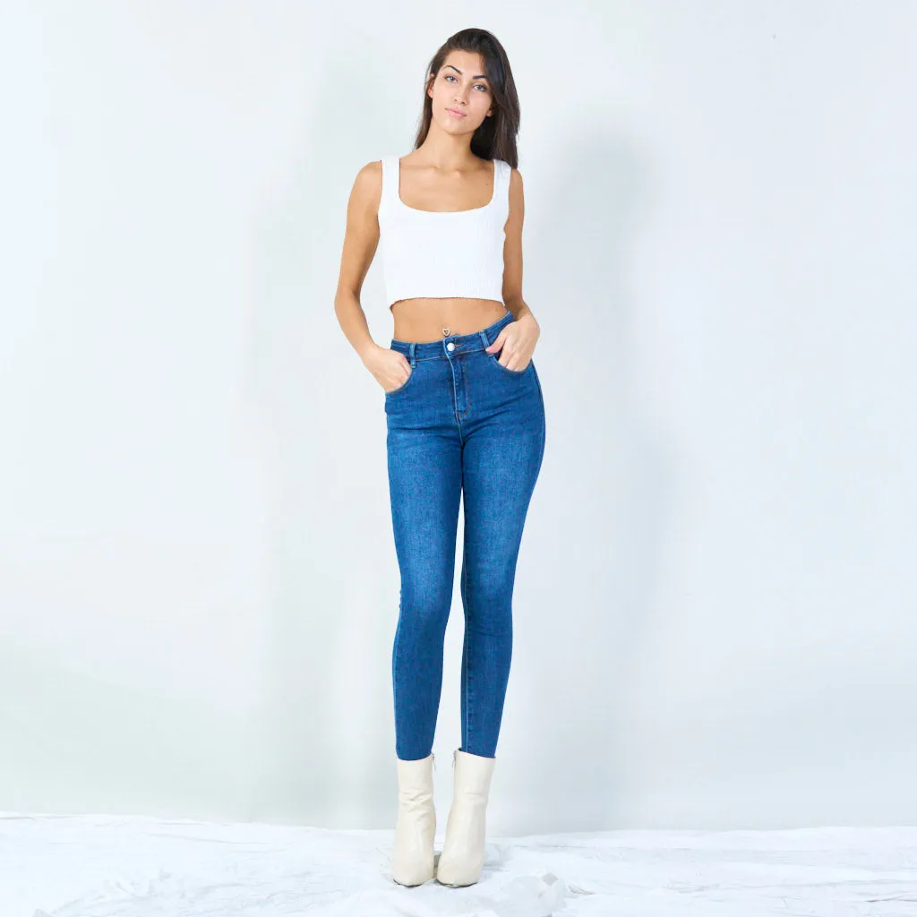 Skinny high-waist denim jeans wholesale