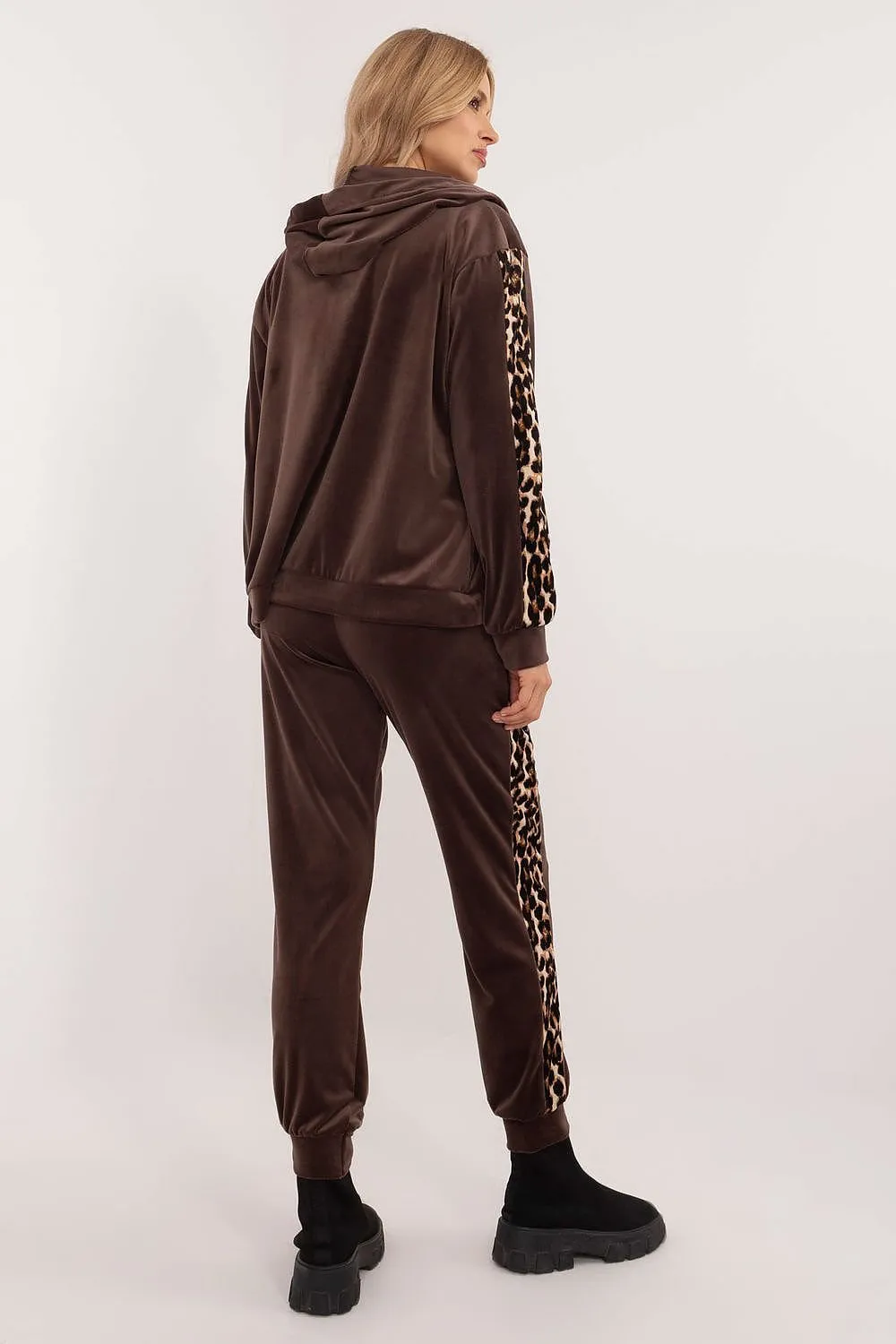 Sporty Chic Animal Print Velour Lounge Set