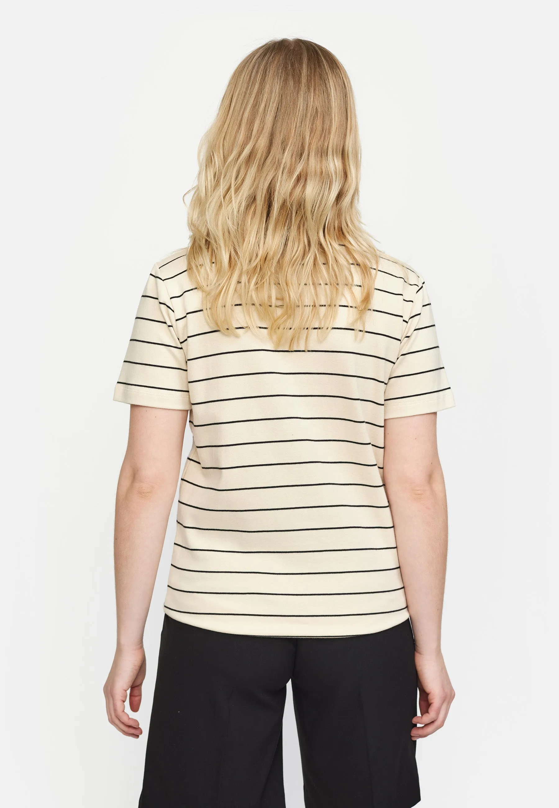 SRHella Striped T-shirt GOTS - Whitecap Gray