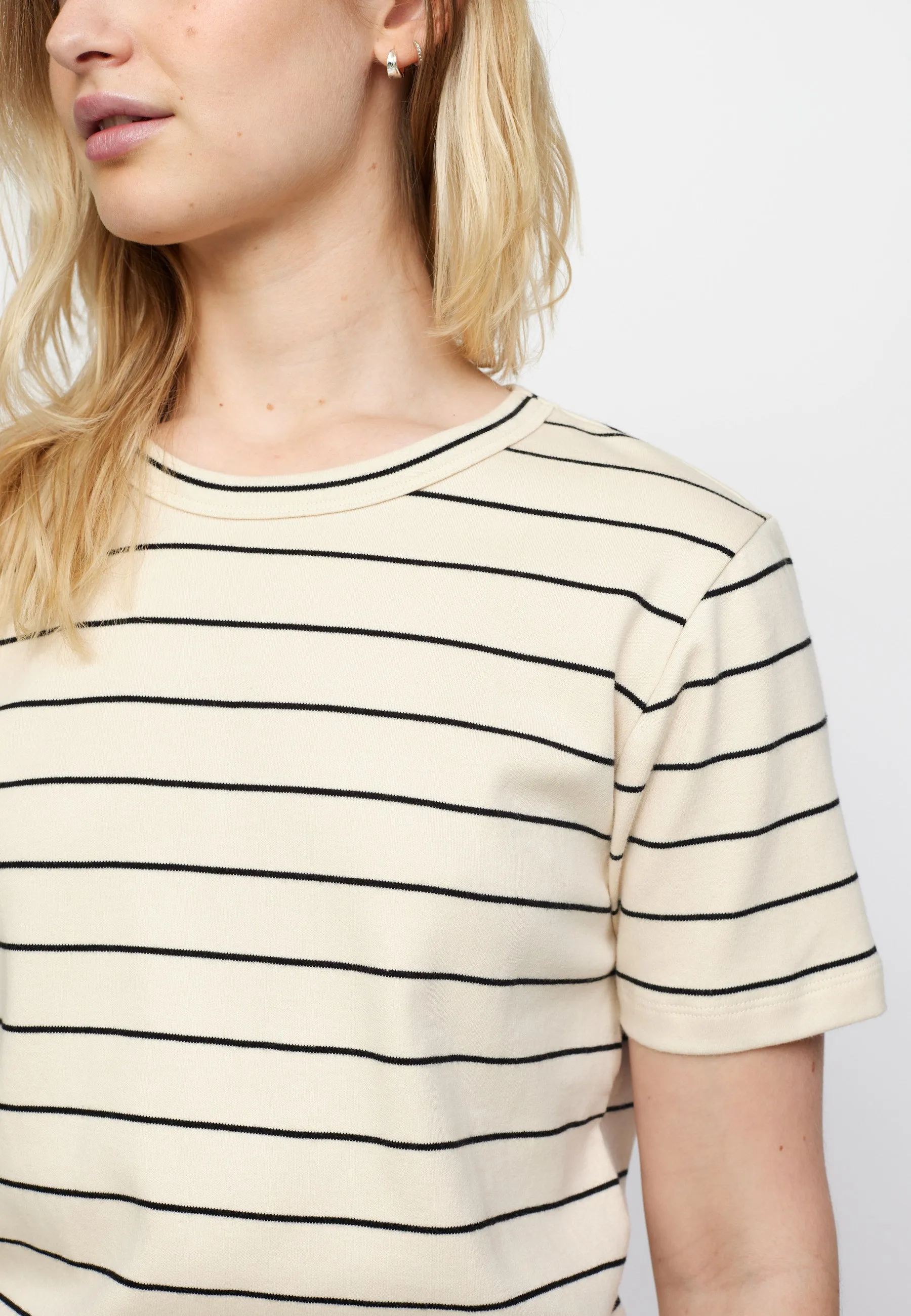 SRHella Striped T-shirt GOTS - Whitecap Gray