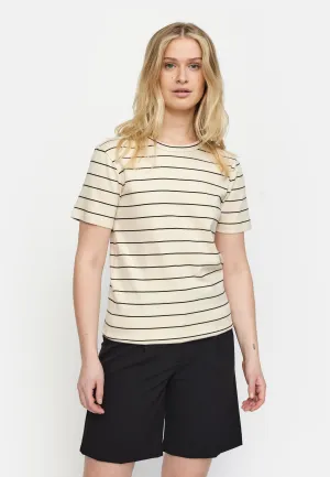 SRHella Striped T-shirt GOTS - Whitecap Gray