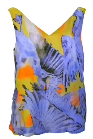 V-neck Top Blue Birds
