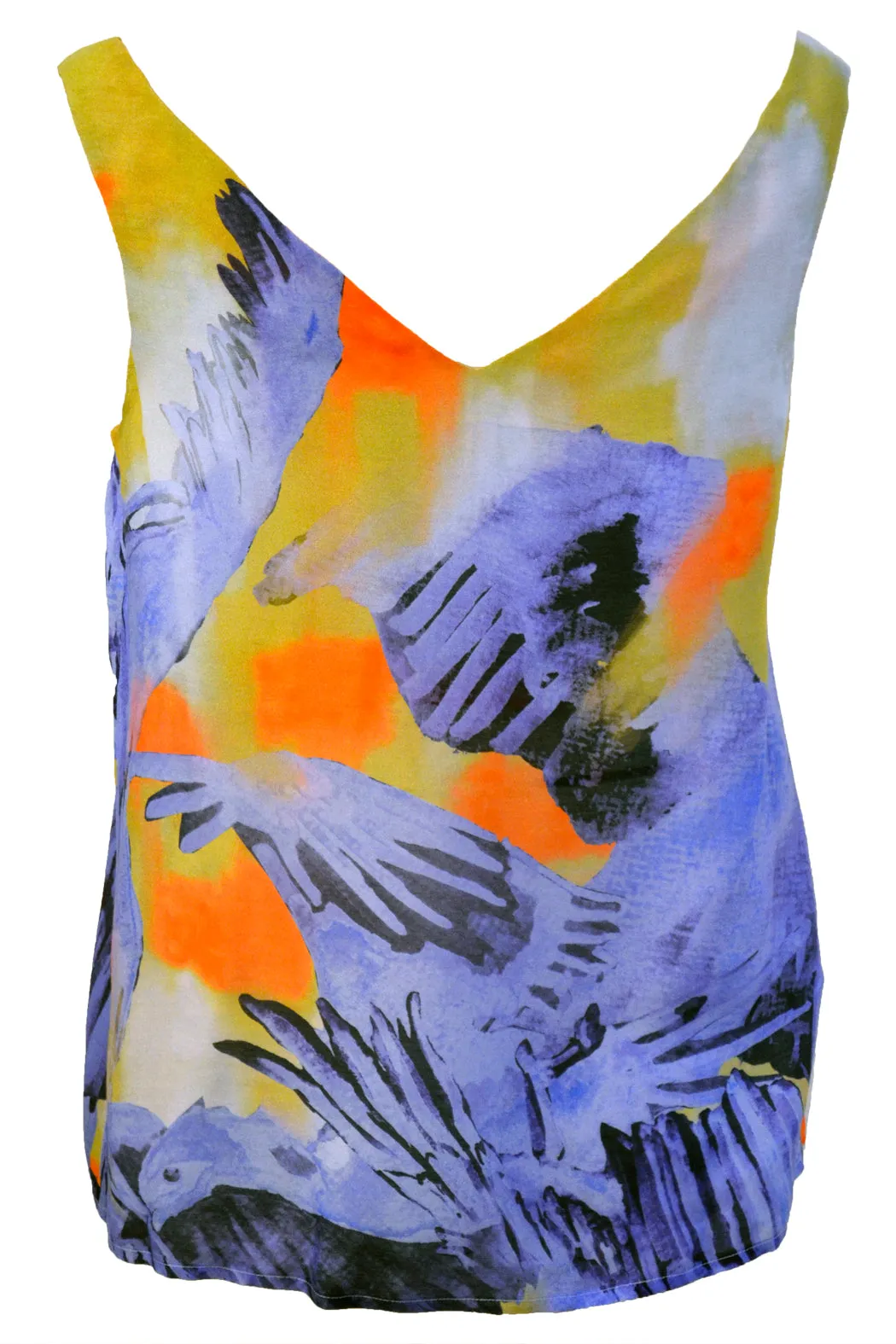 V-neck Top Blue Birds
