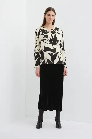 VINCENT SILK BLOUSE FLORAL BLACK