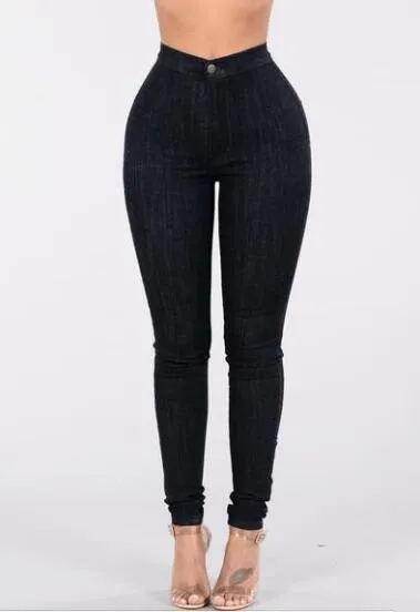 Women Skinny Jeans High Waist Blue