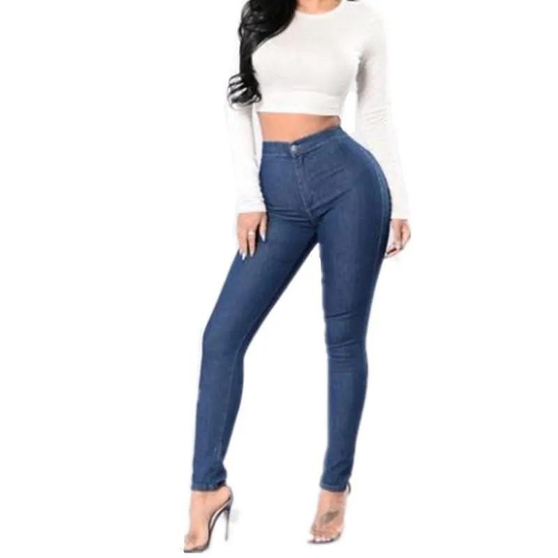 Women Skinny Jeans High Waist Blue