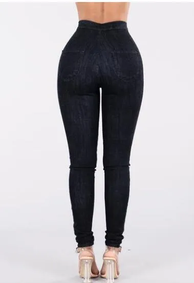Women Skinny Jeans High Waist Blue