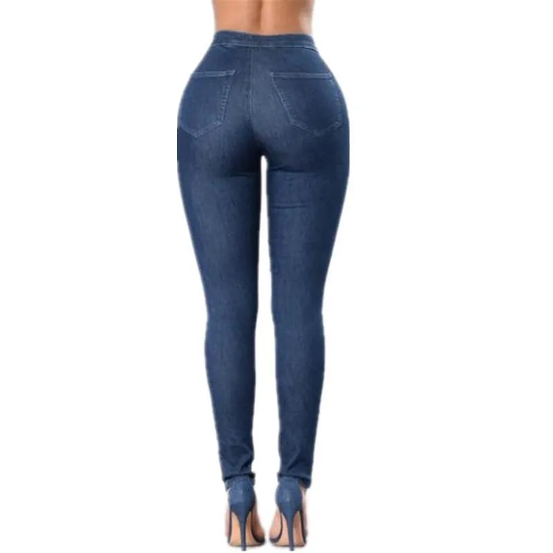 Women Skinny Jeans High Waist Blue