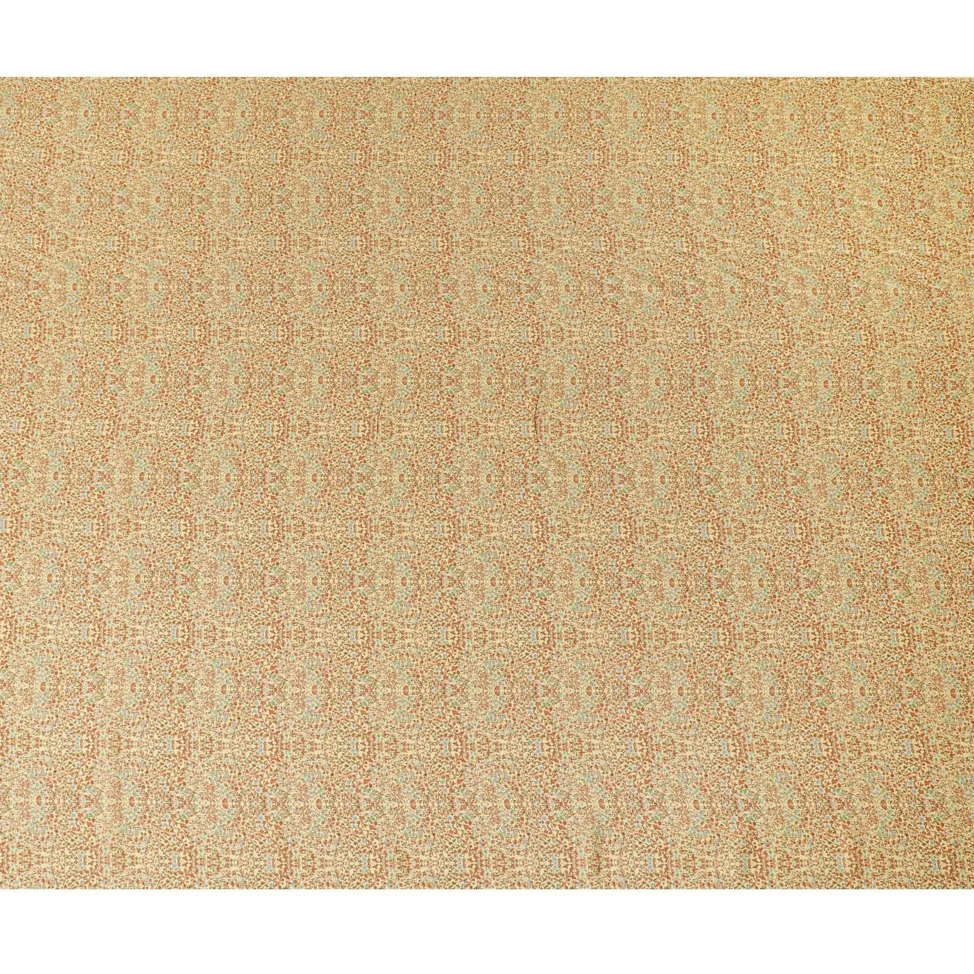 Yellow viscose crepe fabric with multicolor print in floral design-D13591