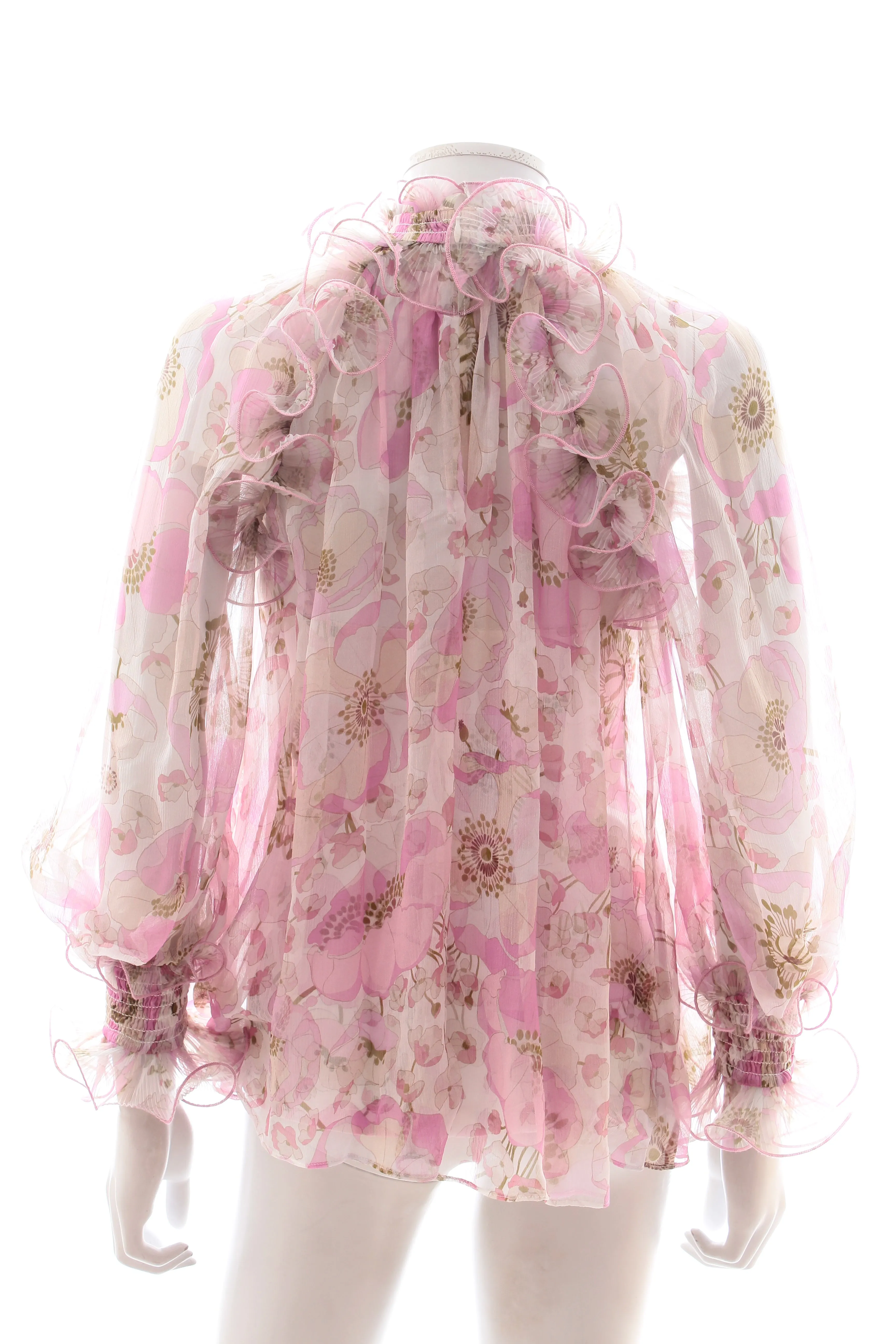 Zimmermann Super Eight Silk Ruffled Blouse - Runway Collection