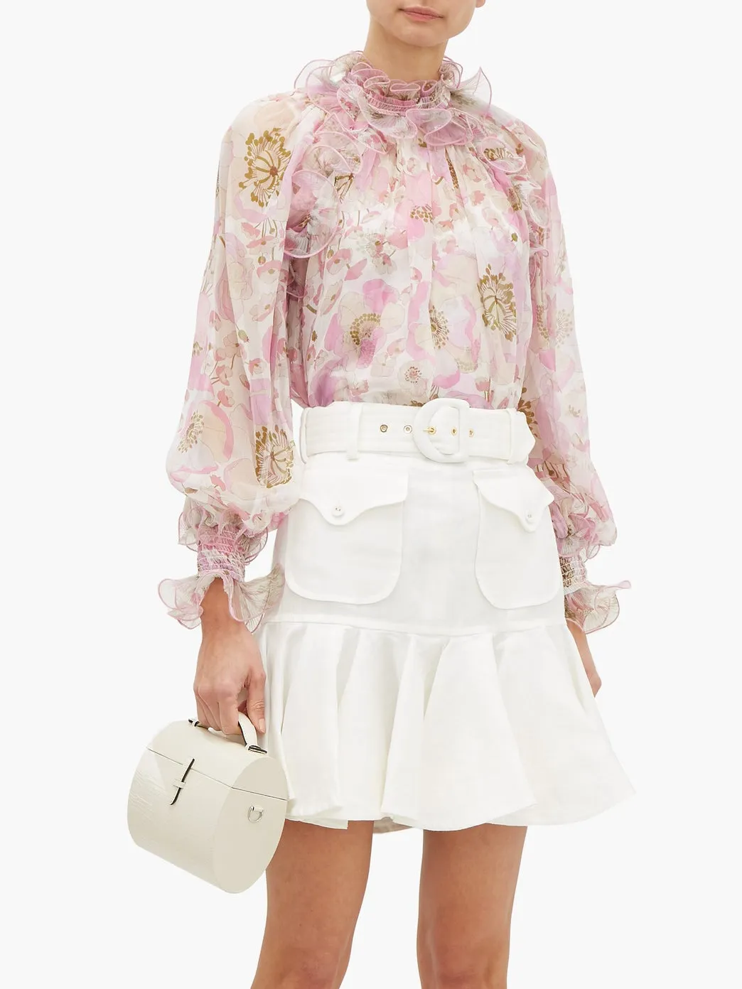 Zimmermann Super Eight Silk Ruffled Blouse - Runway Collection
