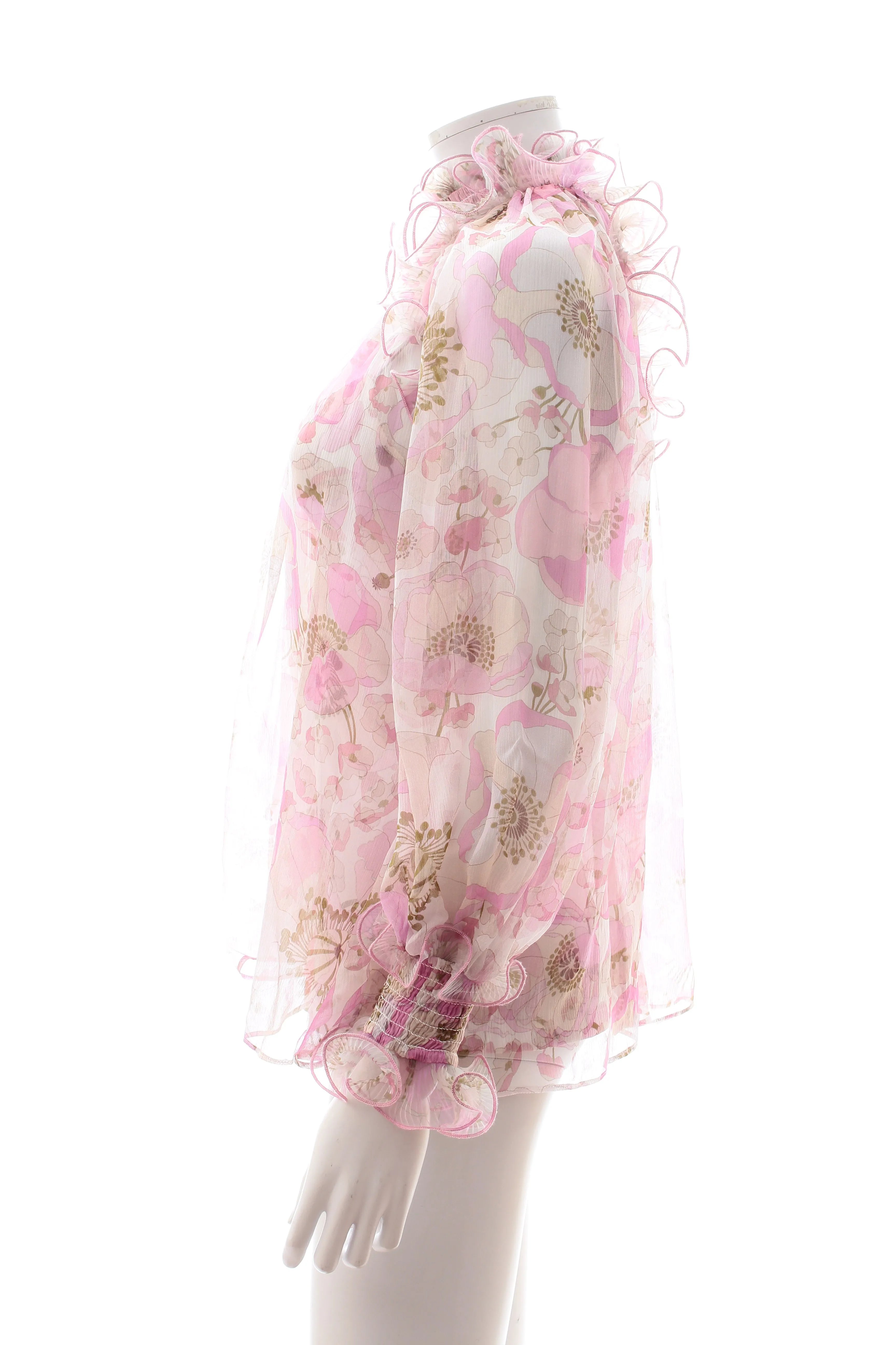 Zimmermann Super Eight Silk Ruffled Blouse - Runway Collection